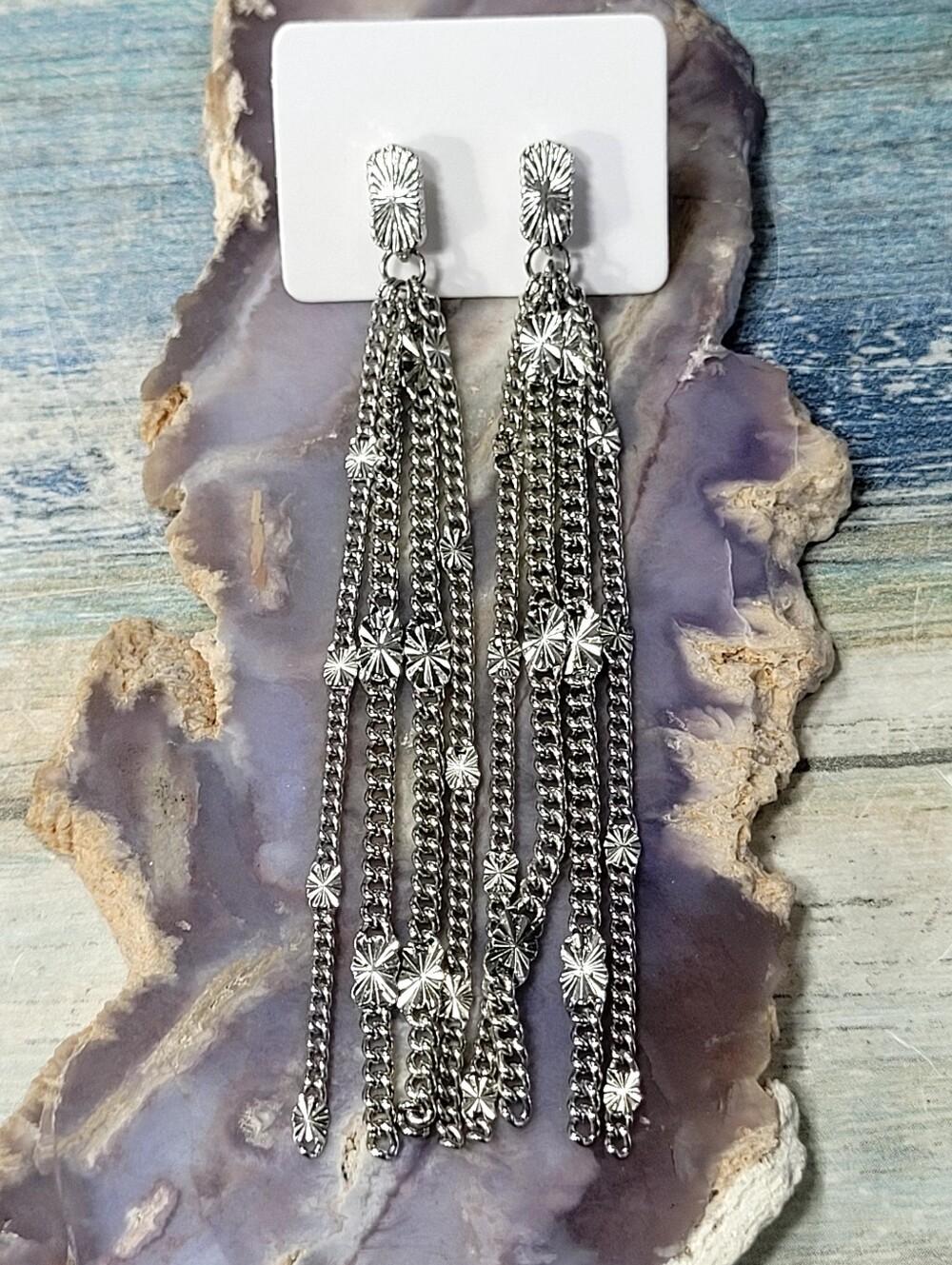 Silver Cascade Chain Earrings - Women Jewelry